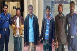 সিলেটে পুলিশের অভিযানে চার ডাকাত গ্রেপ্তার