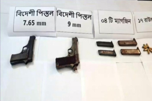 ঠাকুরগাঁওয়ে কবরস্থান থেকে দুই পিস্তল সহ গুলি উদ্ধার