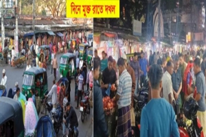 সিলেটের রাস্তা দিনে মুক্ত রাতে দখল 