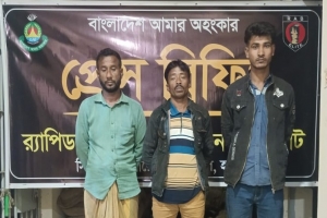 মাধবপুরে বিপুল পরিমাণ গাঁজাসহ আটক ৩