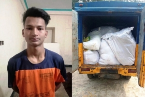 সিলেটে বিপুল পরিমাণ ভারতীয় পণ্যসহ যুবক আটক