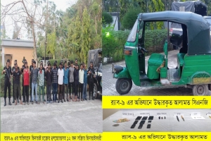 সিলেটে র‍্যাবের অভিযানে ছিনতাই চক্রের ১২ সদস্য গ্রেফতার